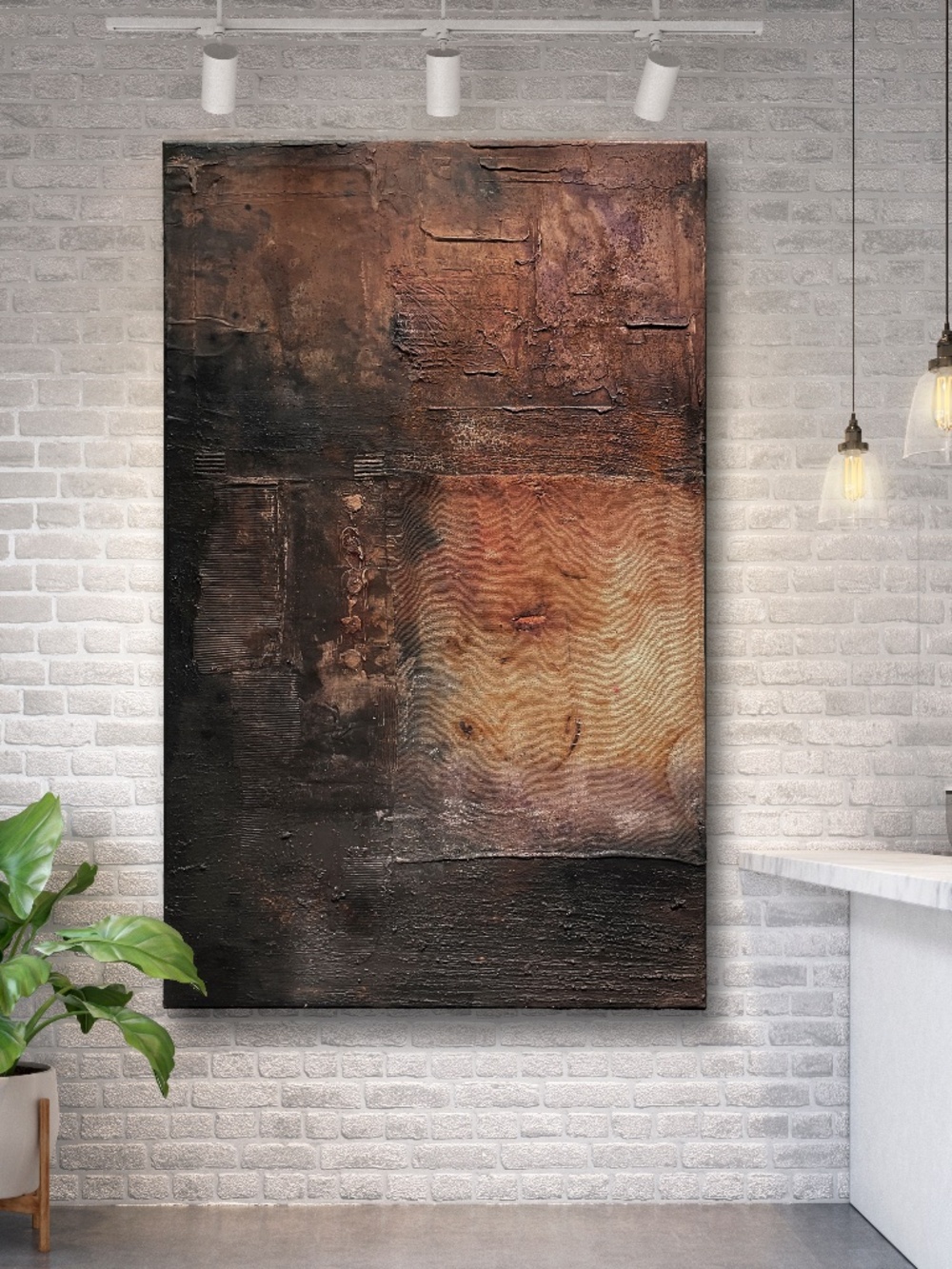 LARGE Artisan Wabi-Sabi Textural Mixed Media Painting - Imperfect Beauty